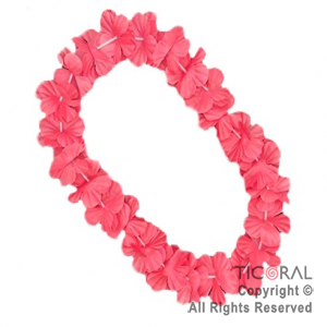 COLLAR HAWAIANO COLOR ROSA FLUO x 12